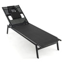 Patio Sunbathing Lounge Chair 5-Position Adjustable Tanning Chair-Black by LJGDeals