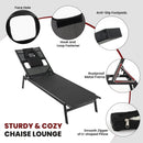 Patio Sunbathing Lounge Chair 5-Position Adjustable Tanning Chair-Black by LJGDeals