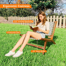 Patio Teak Wood Chair Outdoor Mid-Century Accent Chair with Nylon Webbing Seat