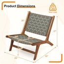 Patio Teak Wood Chair Outdoor Mid-Century Accent Chair with Nylon Webbing Seat by LJGDeals
