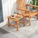 Patio Teak Wood Side Table with Slatted Tabletop for Yard by LJGDeals