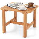 Patio Teak Wood Side Table with Slatted Tabletop for Yard by LJGDeals