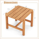 Patio Teak Wood Side Table with Slatted Tabletop for Yard by LJGDeals