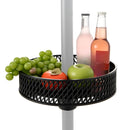 Patio Umbrella Table Tray Adjustable with Storage and Umbrella Poles-Black by LJGDeals