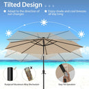 10 Feet Patio Umbrella with 112 Solar Lights and Crank Handle by LJGDeals