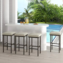 Patio Wicker Bar Stools Set of 2 with Seat Cushions and Footrest by LJGDeals