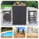 Patio Wicker Bar Stools Set of 2 with Seat Cushions and Footrest by LJGDeals