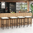 Patio Wicker Bar Stools Set of 2 with Seat Cushions and Footrest by LJGDeals