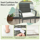 Patio Wicker Barstools with Armrests and Soft Cushions for Porch Backyard Set of 2 by LJGDeals