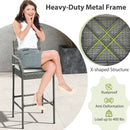Patio Wicker Barstools with Armrests and Soft Cushions for Porch Backyard Set of 2 by LJGDeals