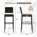 Patio Wicker Barstools Set of 2 with Footrest and Backrest for Backyard by DirectDeals