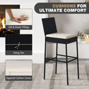 Patio Wicker Barstools with Footrest and Backrest Set of 4 by LJGDeals