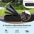 Patio Wicker Lounge Chair with 4-level Backrest and Long Seat Cushion-Brown by LJGDeals
