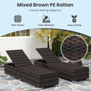 Patio Wicker Lounge Chair with 4-level Backrest and Long Seat Cushion-Brown by LJGDeals