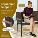Patio Wicker Loveseat Chair with Acacia Wood Armrests and Metal Frame by LJGDeals