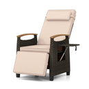 Patio Wicker Recliner Chair with Adjustable Backrest and Footrest by LJGDeals