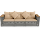 Patio Wicker Sectional Furniture Set with 1 Armless and 2 Corner Sofas for Garden by LJGDeals