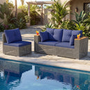 Patio Wicker Sectional Furniture Set with 1 Armless and 2 Corner Sofas for Garden by LJGDeals