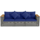 Patio Wicker Sectional Furniture Set with 1 Armless and 2 Corner Sofas for Garden by LJGDeals