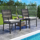 Patio Wicker Chairs Set of 2 Stackable Rattan Armchairs with Removable Cushions-Grey by LJGDeals