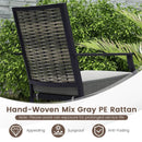 Patio Wicker Chairs Set of 2 Stackable Rattan Armchairs with Removable Cushions-Grey by LJGDeals