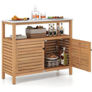 Patio Wood Storage Cabinet Outdoor Acacia Wood Buffet Cabinet by LJGDeals