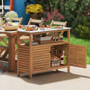 Patio Wood Storage Cabinet Outdoor Acacia Wood Buffet Cabinet by LJGDeals