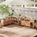Patio Wood Storage Cabinet Outdoor Acacia Wood Buffet Cabinet by LJGDeals