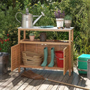 Patio Wood Storage Cabinet Outdoor Acacia Wood Buffet Cabinet by LJGDeals