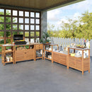 Patio Wood Storage Cabinet Outdoor Acacia Wood Buffet Cabinet by LJGDeals
