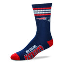 New England Patriots Men's 4 Stripe Deuce Socks by Dynasty Sports & Framing