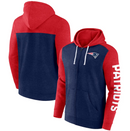 New England Patriots Heather Navy Blue Down and Distance Full-Zip Hoodie by Dynasty Sports & Framing