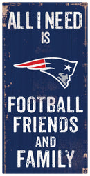 New England Patriots Football, Friends, & Family Wood Sign by Dynasty Sports & Framing