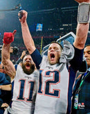 Julian Edelman & Tom Brady Super Bowl LIII New England Patriots 8" x 10" Football Photo by Dynasty Sports & Framing