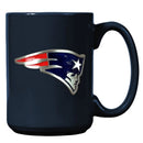New England Patriots 15oz. Metal Emblem Logo Ceramic Mug by Dynasty Sports & Framing