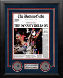 New England Patriots Super Bowl LIII Champions Framed Boston Globe Photo