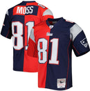 Randy Moss New England Patriots Mitchell & Ness Navy/Red 2007 Split Legacy Jersey by Dynasty Sports & Framing