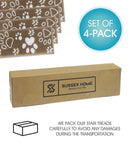 Stair Treads Rug 9"x28" Paw Collection | Beige & White