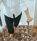 Stair Treads Rug 9"x28" Paw Collection | Beige & White