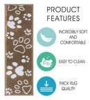 Stair Treads Rug 9"x28" Paw Collection | Beige & White