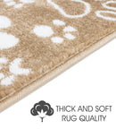 Stair Treads Rug 9"x28" Paw Collection | Beige & White