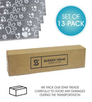 Stair Treads Rug 9"x28" Paw Collection | Gray & White