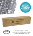 Stair Treads Rug 9"x28" Paw Collection | Gray & White