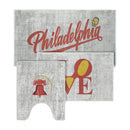 US States Philadelphia Design 3 Piece Bathroom Rugs Set | Red