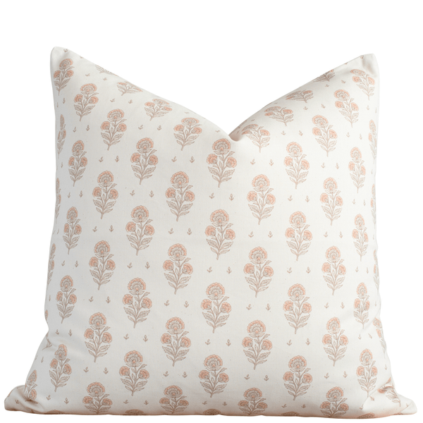 Anais Peach Floral Pillow Cover