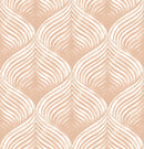Peach & White Scallop Wallpaper - Art Deco Blockprint