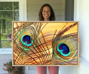 Peacock Feather Wall Art Print - Vibrant Green, Blue, and by MyGreatCanvas | Canvas Wall Art Prints | Photo Prints & Wall Decor