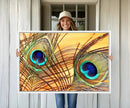 Peacock Feather Wall Art Print - Vibrant Green, Blue, and by MyGreatCanvas | Canvas Wall Art Prints | Photo Prints & Wall Decor