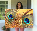 Peacock Feather Wall Art Print - Vibrant Green, Blue, and by MyGreatCanvas | Canvas Wall Art Prints | Photo Prints & Wall Decor