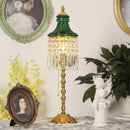 Peacock Green Crystal Table Lamp